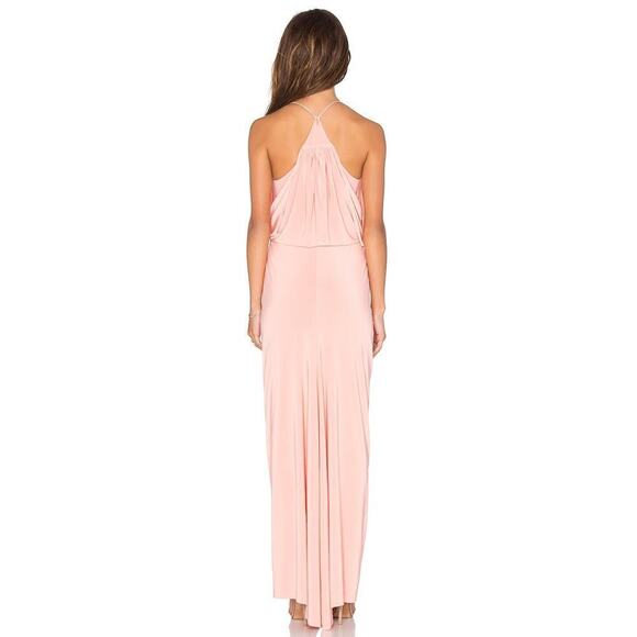 MISA Los Angeles Domino Tie Front Maxi Dress in Blush from Pink Size M NWT - Picture 3 of 13
